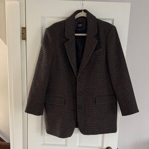 Relaxed Houndstooth Blazer - Gap Size M
